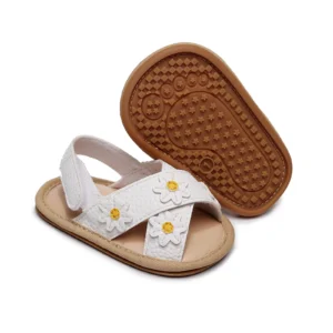 2023 Summer Toddler Baby Girls Sandals PU Prewalker Newborn Leather Soft Sole Crib Shoes Fashion Baby Shoes